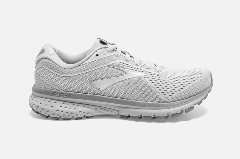 Brooks Womens Ghost 12 Road Running Shoes - White (328045-DAC)